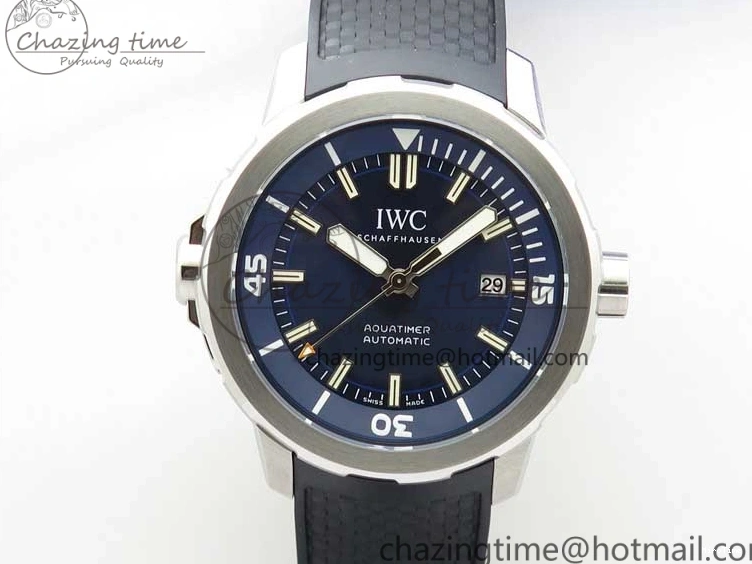 MIROTIME 0124 RelaxedFit Aquatimer Automatic IW329004 V6F 1:1 Best Edition Blue Dial on Rubber Strap MIYOTA 7095